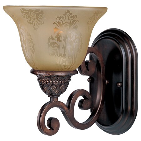 Maxim One Light Oil Rubbed Bronze Screen Amber Glass Wall Light 11230SAOI